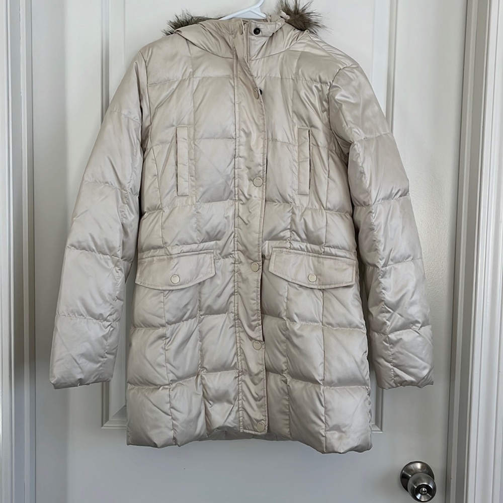 Gap kids beige winter puffer coat size xxl (14-16)